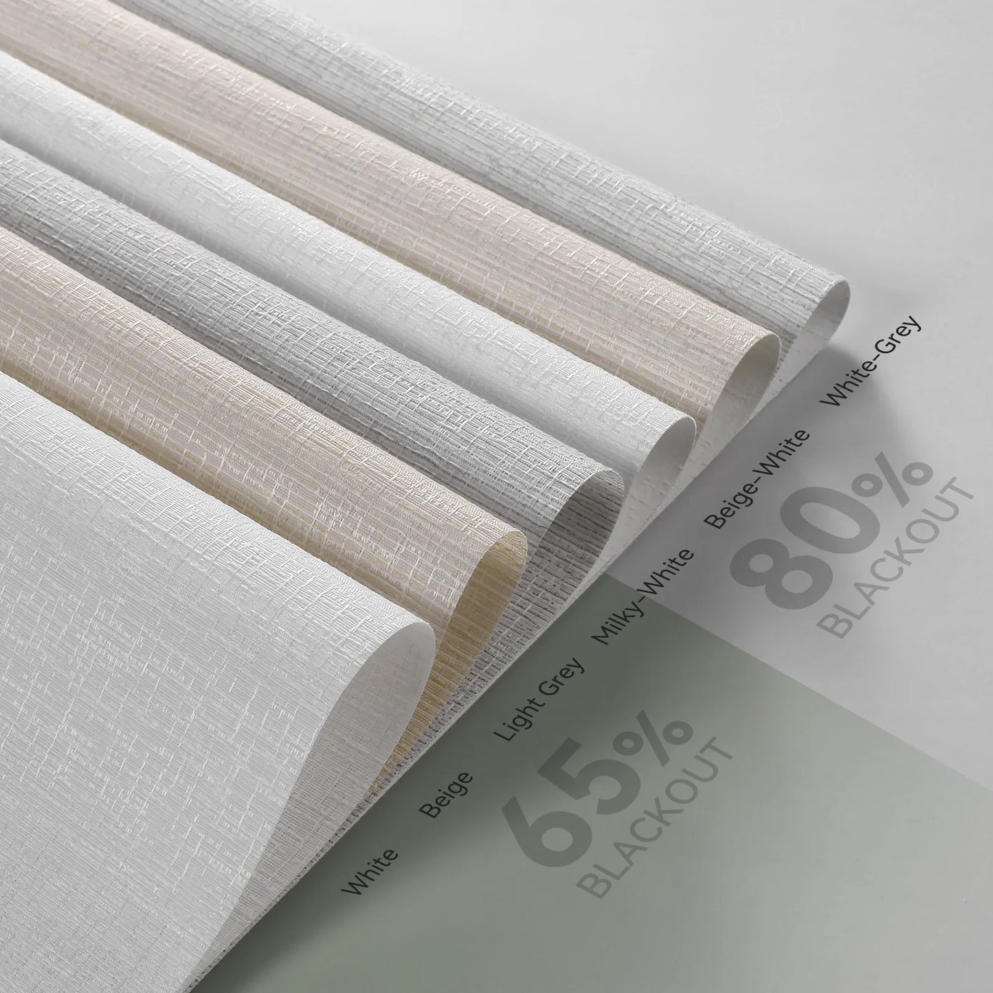 Roller Shades & Roman Fabric Samples – 100%/80%/65% Blackout Jacquard