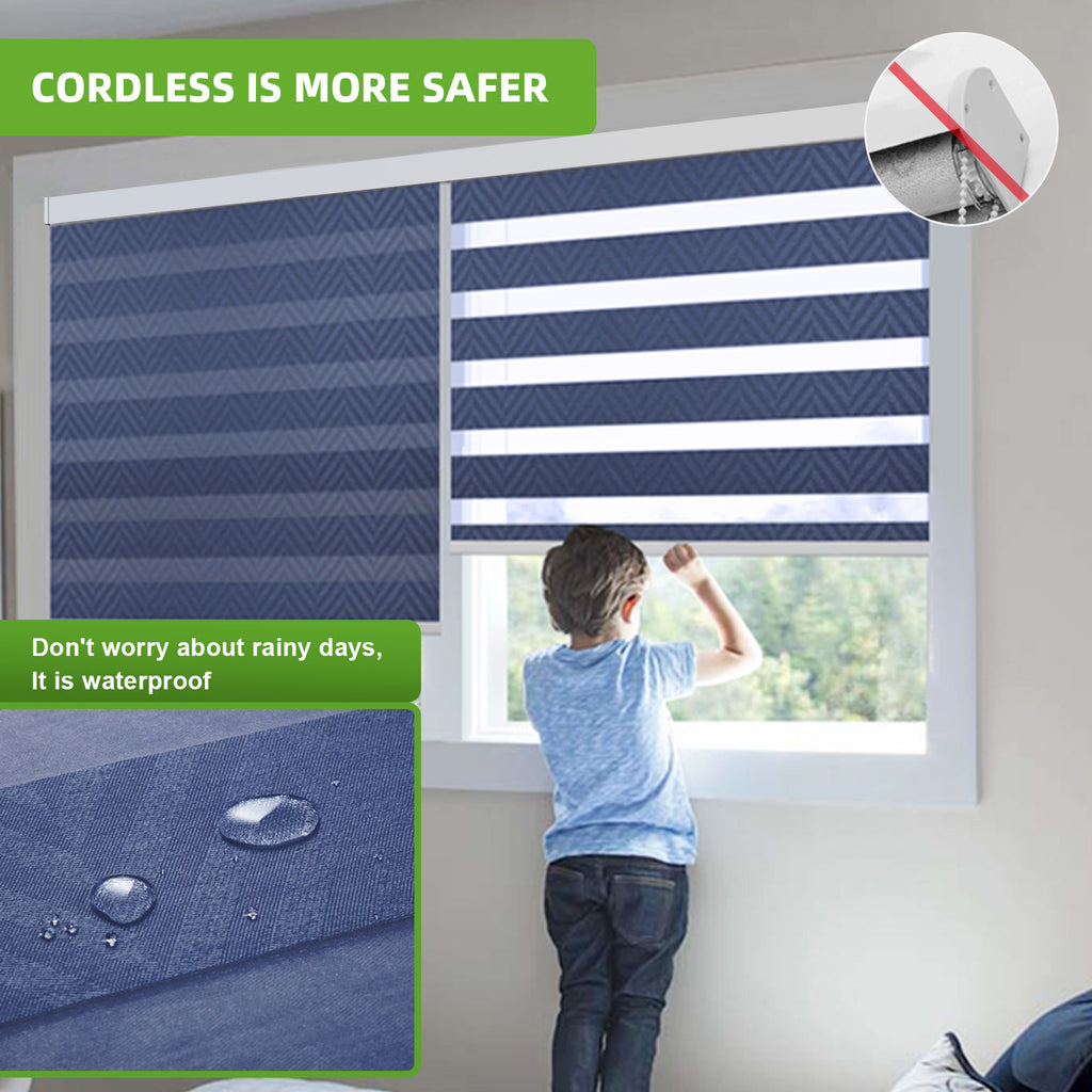 ANJIAR  Cordless Zebra Shades - 70% Blackout