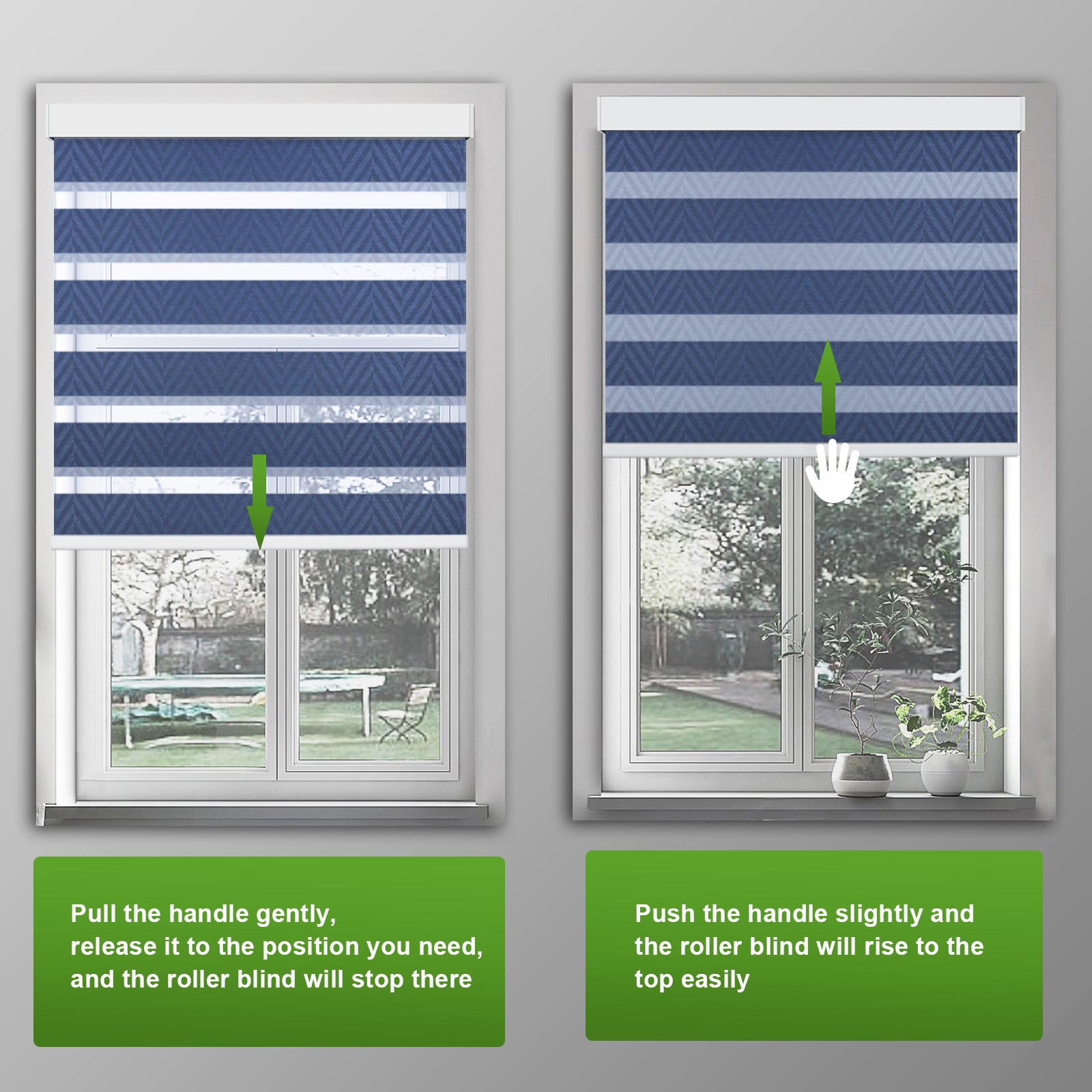 ANJIAR  Cordless Zebra Shades - 70% Blackout
