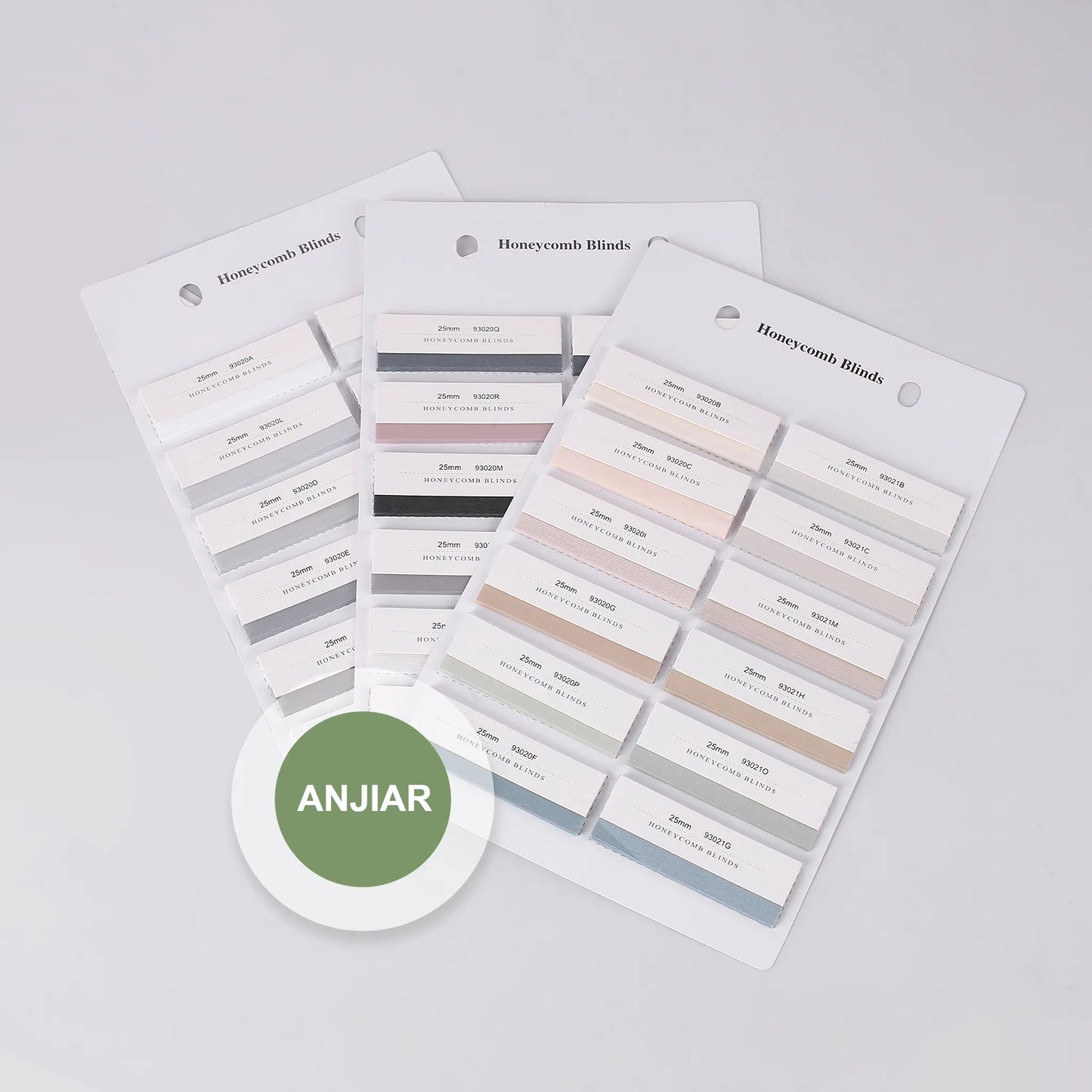 ANJIAR 75% Blackout 25mm cellular shade fabric swatches – 93020 & 93021