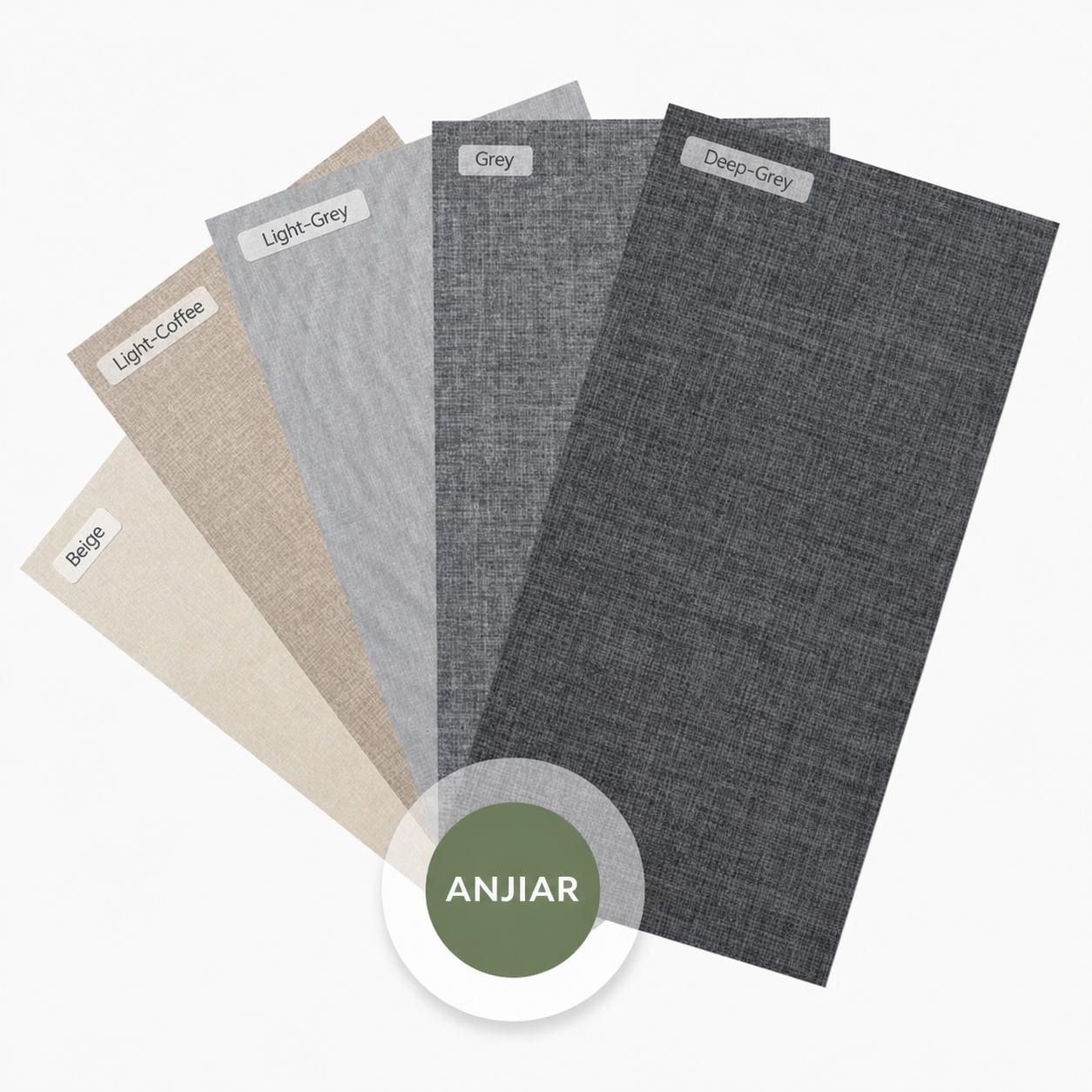 ANJIAR 100% blackout cross-weave roller shade fabric samples