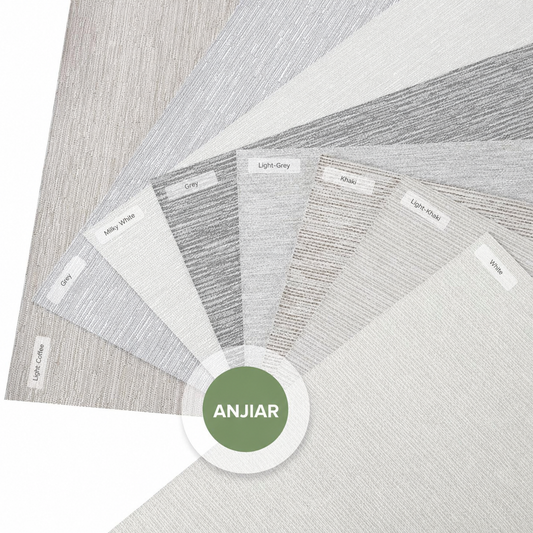 ANJIAR 100% blackout nano-composite jacquard roller shade fabric samples