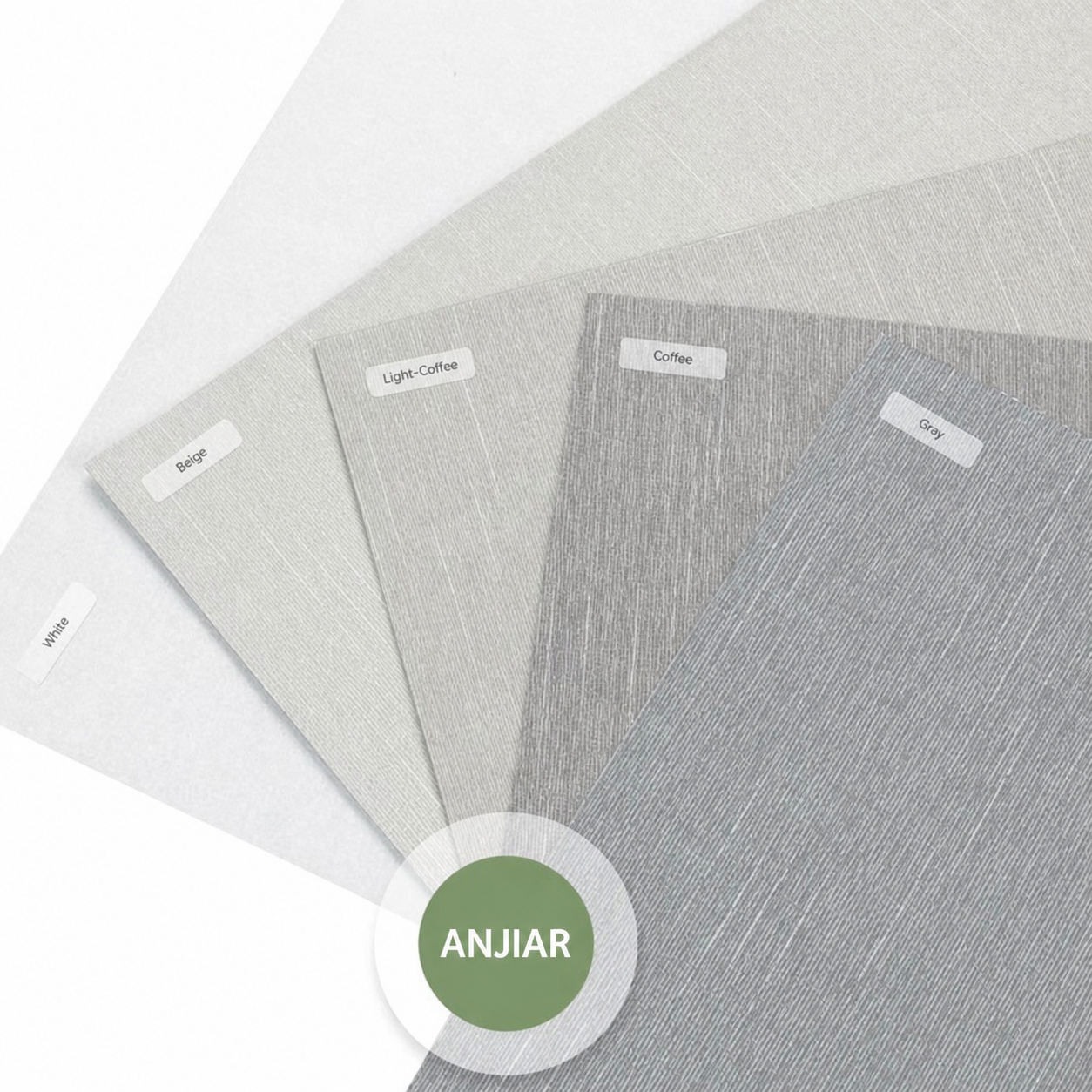 ANJIAR 100% blackout nano-composite roller shade fabric samples