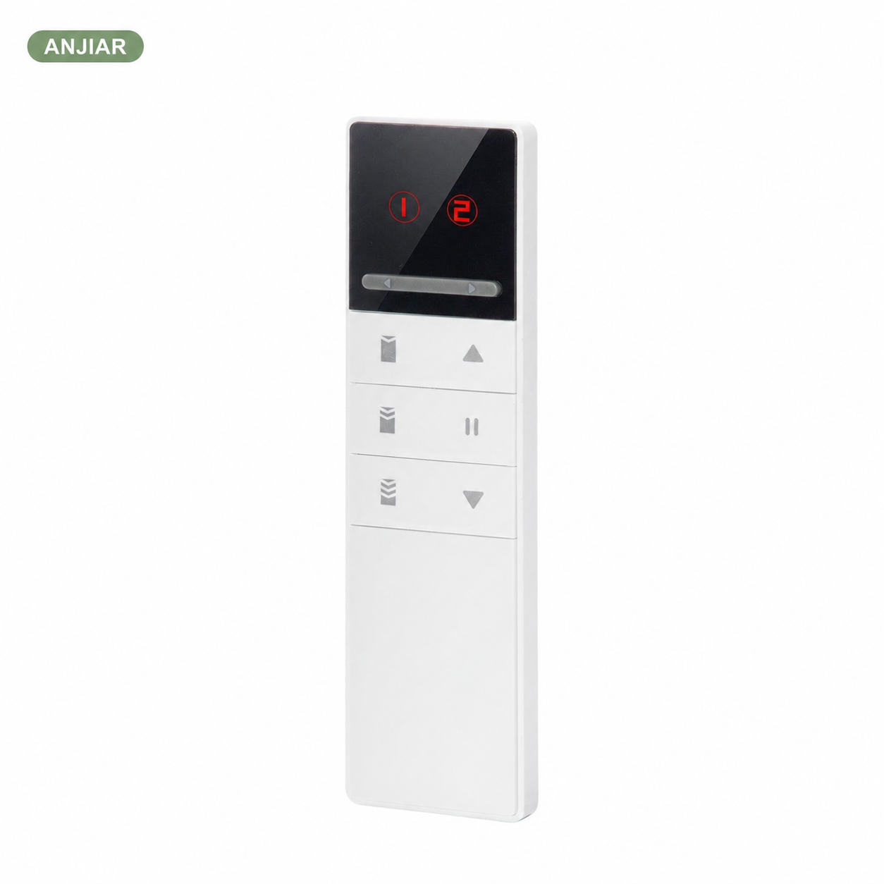 ANJIAR RF 2-channel remote for compatible motorized roller, zebra, and Roman shades