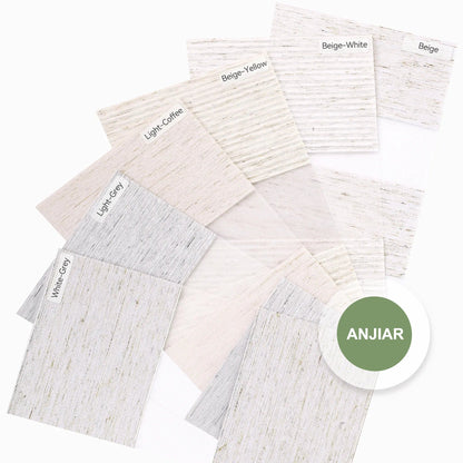 ANJIAR 70% Blackout Linen Texture zebra shade fabric swatches – 83070