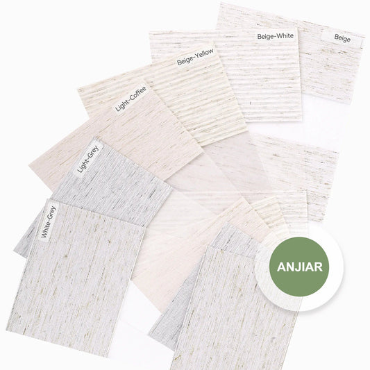ANJIAR 70% Blackout Linen Texture zebra shade fabric swatches – 83070