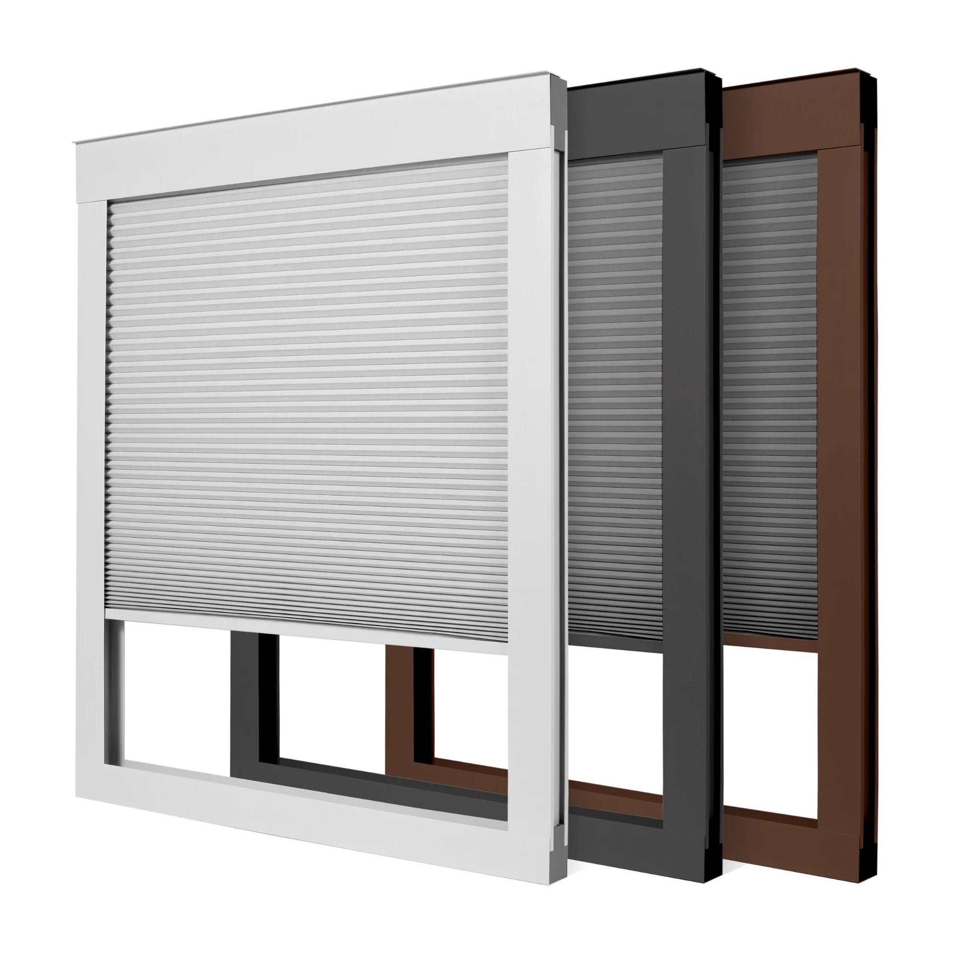 ANJIAR motorized cellular shade frame for vertical, sloped, and horizontal skylights
