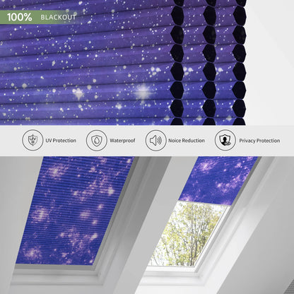 ANJIAR 100% blackout skylight cellular shade fabric close-up - ANJIAR 100% blackout skylight cellular shade fabric close-up - Starry Sky
