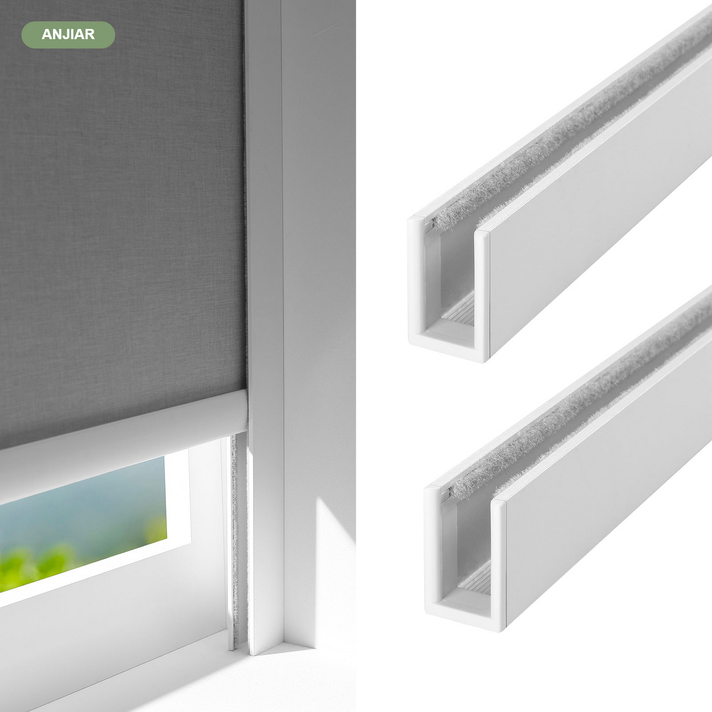 ANJIAR U-Shaped Light Blockers for Roller Shades