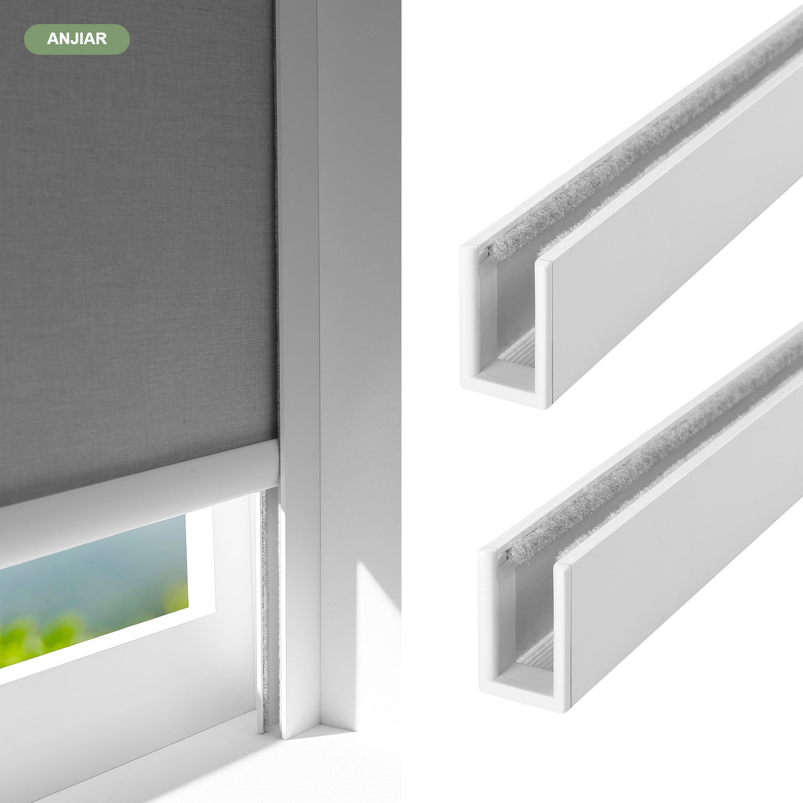 ANJIAR U-Shaped Light Blockers for Roller Shades