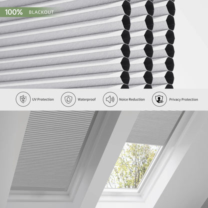 ANJIAR 100% blackout skylight cellular shade fabric close-up - ANJIAR 100% blackout skylight cellular shade fabric close-up - White